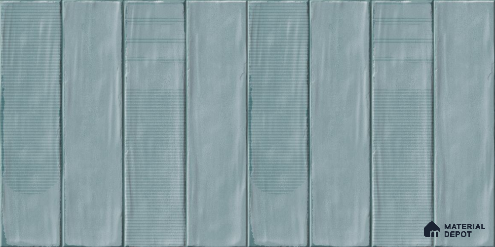 Blue Faux Subway Wall Tile TL 09094 H Lucido Moss 1 ft x 1 ft Ceramic Glossy Finish - 9 mm | Suitable for Highlighter Wall, Bathroom, Kitchen Wall & Backsplash | Please Expect a Slight Variation of Pattern