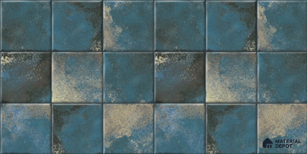 Blue Faux Subway Wall Tile TL 09098  Rhory Aqua 1 ft x 1 ft Ceramic Glossy Finish - 9 mm | Suitable for Highlighter Wall, Bathroom, Kitchen Wall & Backsplash | Please Expect a Slight Variation of Pattern