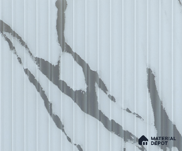 Marble Fluted 1D 05471 Gray Vein Flutes 8 ft x 4 ft High Gloss Finish Acrylic Laminate - 3 mm | Suitable for TV Unit,Wardrobe, Kitchen Cabinets