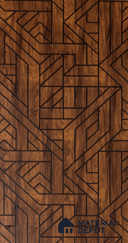 Brown Patterned Look Charcoal Decorative Wall Panel PN 00372 C 8 ft x 2 ft - 4 mm | Suitable for Feature Wall, TV Unit & Living Room | Width is Subjected to 5% Variation