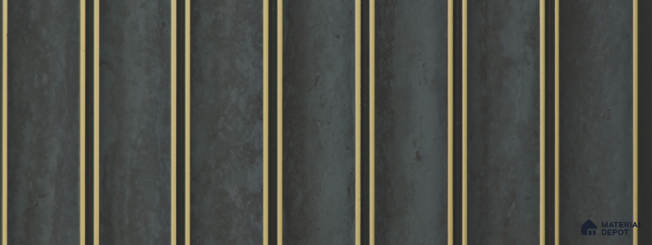 Black Stone Louver PN 02338 9.5 ft x 5.9 inch Charcoal Panel - 8 mm | Suitable for Feature Wall, TV Unit & Living Room | Width is Subjected to 5% Variation