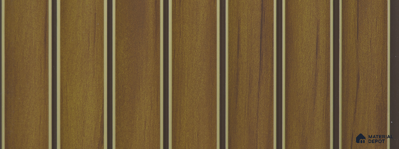 Brown Wooden Look Charcoal Louver/Panel 9.5 ft x 5.9 inch - 8 mm | Ideal for Living Room, TV Cabinet, Bedroom, Feature Wall, Office | PN 02339