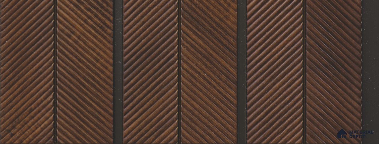 Brown Wooden Louver PN 02347 9.5 ft x 5.9 inch Charcoal Panel - 8 mm | Suitable for Feature Wall, TV Unit & Living Room | Width is Subjected to 5% Variation
