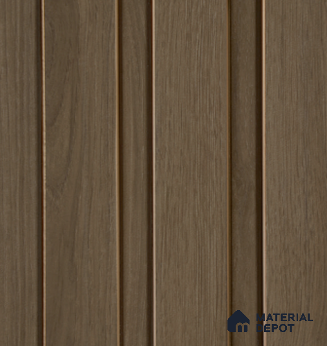 Grey Wooden Louver PN 04080 9.5 ft x 4.9 inch Charcoal Panel - 12 mm | Suitable for Feature Wall, TV Unit & Living Room | Width is Subjected to 5% Variation