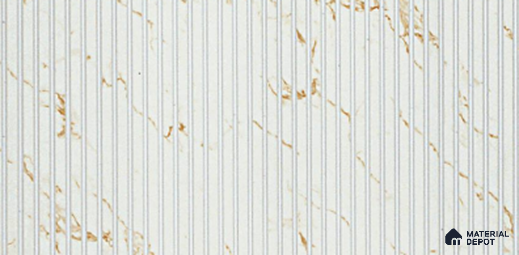 White Marble Louver PN 03852 9.5 ft x 6 inch Charcoal Panel - 10 mm | Suitable for Feature Wall, TV Unit & Living Room | Width is Subjected to 5% Variation