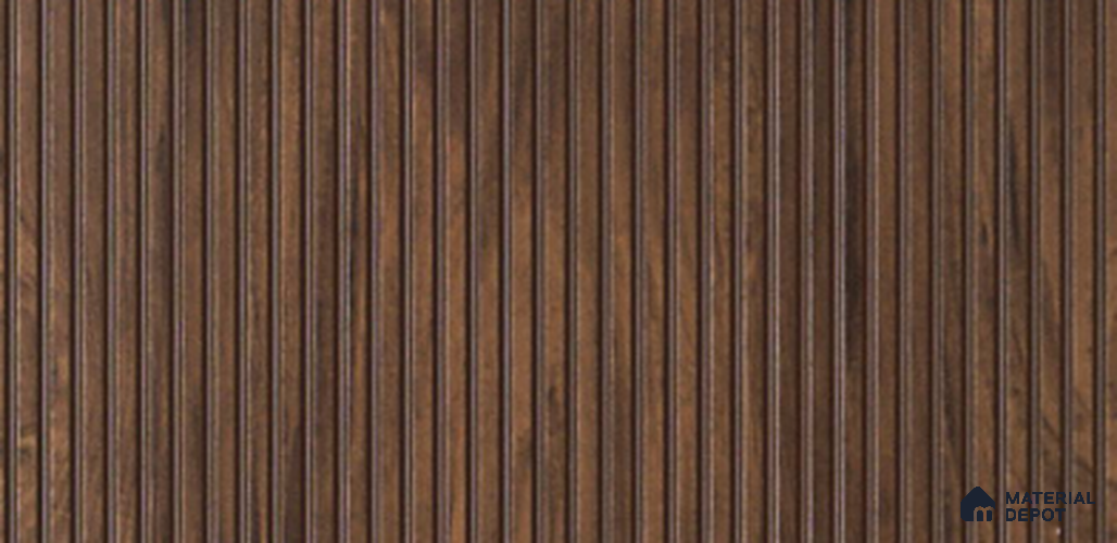 Brown Wooden Louver PN 03857 9.5 ft x 6 inch Charcoal Panel - 10 mm | Suitable for Feature Wall, TV Unit & Living Room | Width is Subjected to 5% Variation