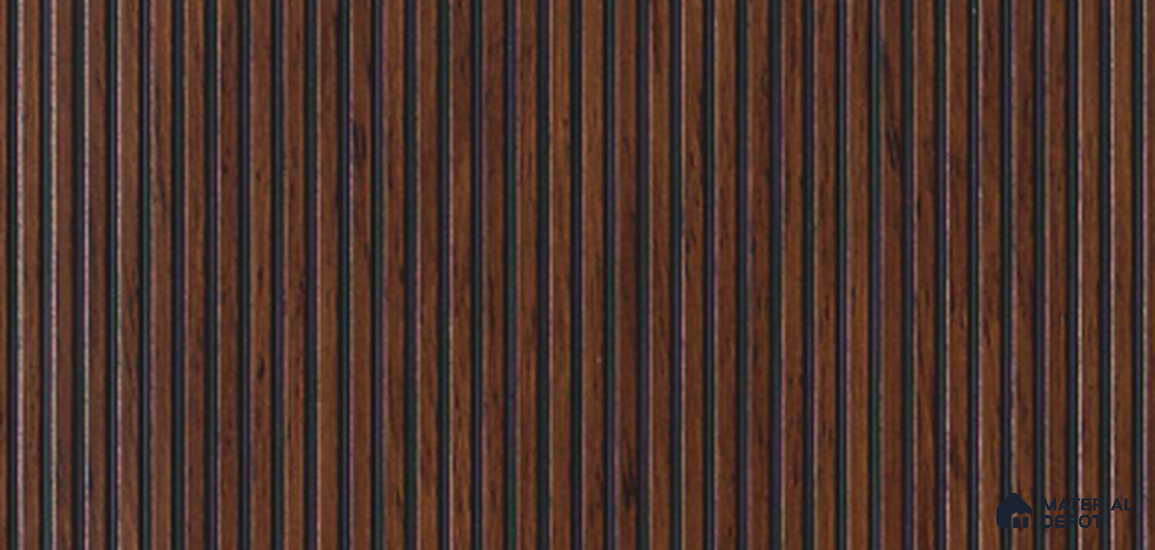 Brown Wooden Louver PN 03858 9.5 ft x 6 inch Charcoal Panel - 10 mm | Suitable for Feature Wall, TV Unit & Living Room | Width is Subjected to 5% Variation