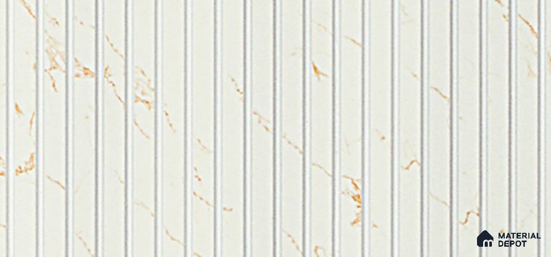 White Marble Louver PN 03868 9.5 ft x 6 inch Charcoal Panel - 10 mm | Suitable for Feature Wall, TV Unit & Living Room | Width is Subjected to 5% Variation