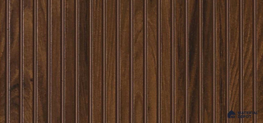 Brown Wooden Louver PN 03870 9.5 ft x 6 inch Charcoal Panel - 10 mm | Suitable for Feature Wall, TV Unit & Living Room | Width is Subjected to 5% Variation