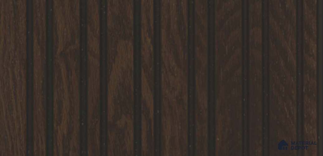 Brown Wooden Louver PN 03919 9.5 ft x 6 inch Charcoal Panel - 10 mm | Suitable for Feature Wall, TV Unit & Living Room | Width is Subjected to 5% Variation