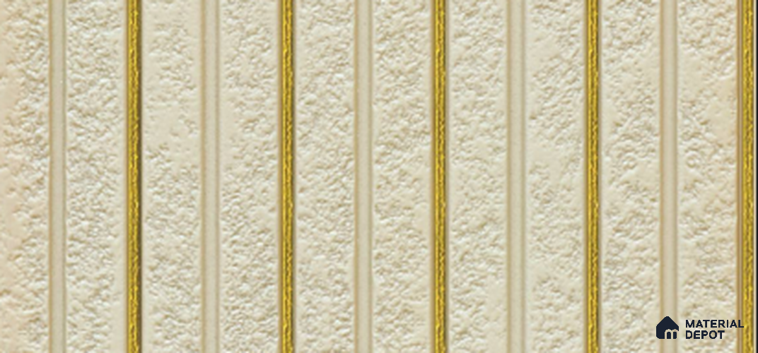 Beige Stone Louver PN 03862 9.5 ft x 6 inch Charcoal Panel - 10 mm | Suitable for Feature Wall, TV Unit & Living Room | Width is Subjected to 5% Variation
