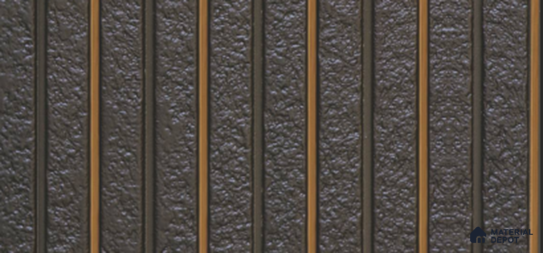 Black Stone Louver PN 03867 9.5 ft x 6 inch Charcoal Panel - 10 mm | Suitable for Feature Wall, TV Unit & Living Room | Width is Subjected to 5% Variation