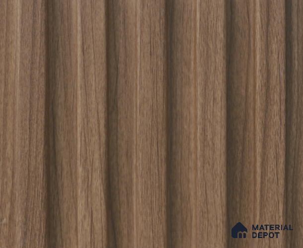 Brown Wooden Louver PN 04161 8 ft x 4.9 inch Charcoal Panel - 18 mm | Suitable for Feature Wall, TV Unit & Living Room | Width is Subjected to 5% Variation