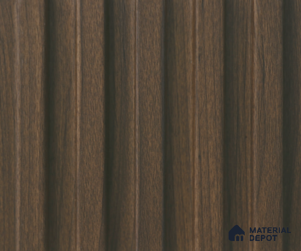 Brown Wooden Louver PN 04163 8 ft x 4.9 inch Charcoal Panel - 18 mm | Suitable for Feature Wall, TV Unit & Living Room | Width is Subjected to 5% Variation