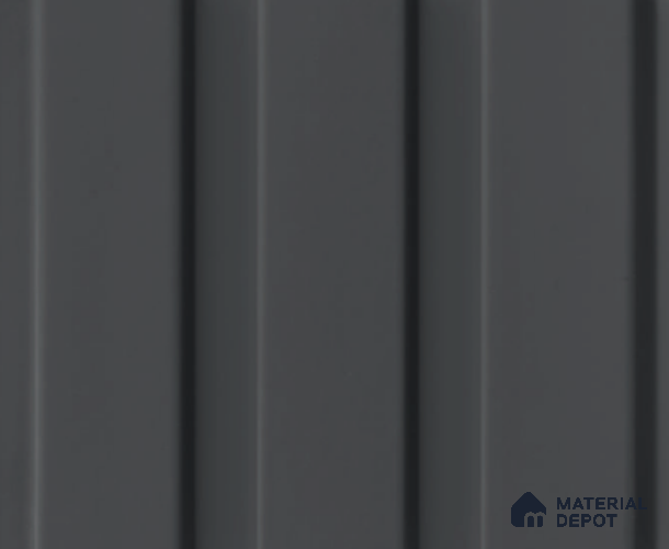 Grey Plain Colour Louver PN 04175 8 ft x 4.9 inch Charcoal Panel - 18 mm | Suitable for Feature Wall, TV Unit & Living Room | Width is Subjected to 5% Variation