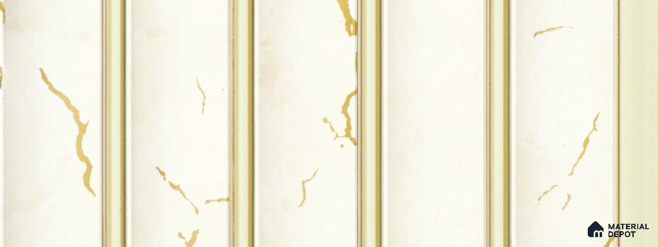 White Marble Louver PN 05748 9.5 ft x 7.8 inch Charcoal Panel - 12 mm | Suitable for Feature Wall, TV Unit & Living Room | Width is Subjected to 5% Variation