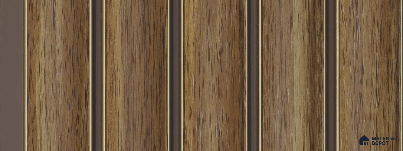 Brown Wooden Louver PN 05755 9.5 ft x 7.8 inch Charcoal Panel - 12 mm | Suitable for Feature Wall, TV Unit & Living Room | Width is Subjected to 5% Variation