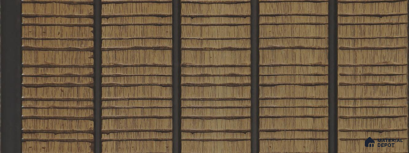 Brown Wooden Louver PN 05778 9.5 ft x 7.8 inch Charcoal Panel - 12 mm | Suitable for Feature Wall, TV Unit & Living Room | Width is Subjected to 5% Variation