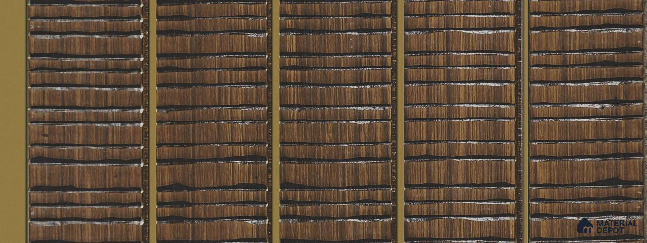 Brown Wooden Louver PN 05779 9.5 ft x 7.8 inch Charcoal Panel - 12 mm | Suitable for Feature Wall, TV Unit & Living Room | Width is Subjected to 5% Variation