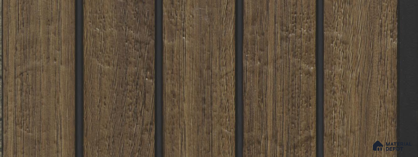 Brown Wooden Louver PN 05774 9.5 ft x 7.8 inch Charcoal Panel - 12 mm | Suitable for Feature Wall, TV Unit & Living Room | Width is Subjected to 5% Variation