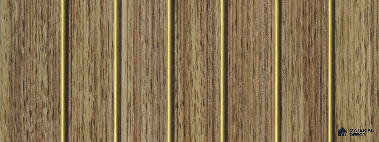 Brown Wooden Louver PN 05789 9.5 ft x 7.8 inch Charcoal Panel - 12 mm | Suitable for Feature Wall, TV Unit & Living Room | Width is Subjected to 5% Variation