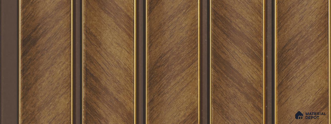 Brown Wooden Louver PN 05756 9.5 ft x 7.8 inch Charcoal Panel - 12 mm | Suitable for Feature Wall, TV Unit & Living Room | Width is Subjected to 5% Variation