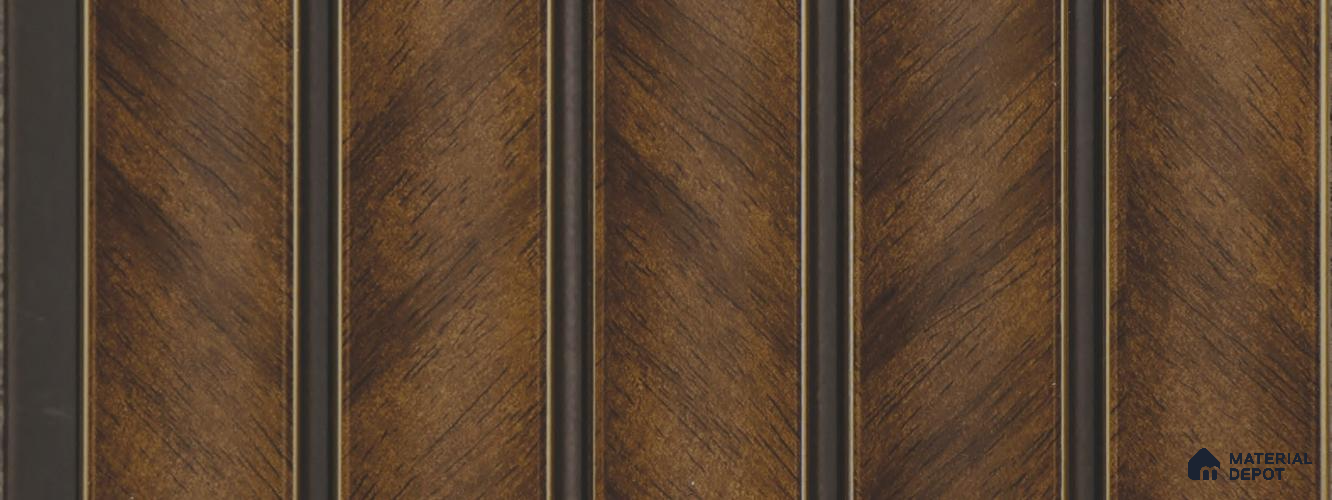 Brown Wooden Louver PN 05757 9.5 ft x 7.8 inch Charcoal Panel - 12 mm | Suitable for Feature Wall, TV Unit & Living Room | Width is Subjected to 5% Variation