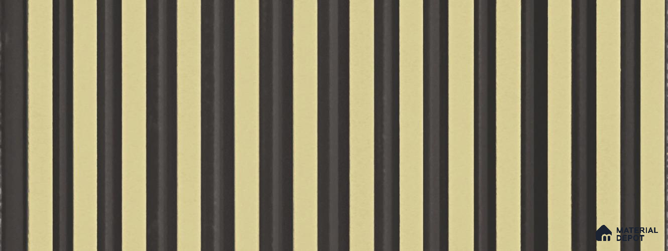Cream Plain Colour Louver PN 05767 9.5 ft x 7.8 inch Charcoal Panel - 12 mm | Suitable for Feature Wall, TV Unit & Living Room | Width is Subjected to 5% Variation