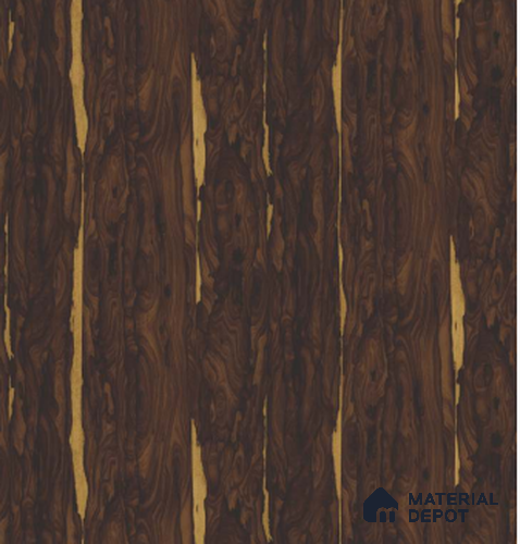 TR 6641 Ziricote VT 8 ft x 4 ft Gloss Finish PVC Woodero Series Veneer - 1.5 mm