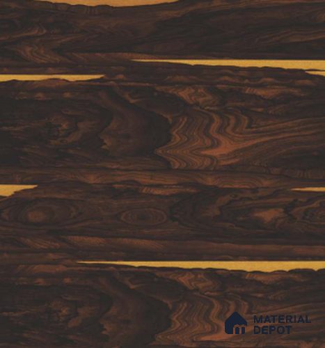 TR 9211 Ziricote HZ 8 ft x 4 ft Gloss Finish PVC Woodero Series Veneer - 1.5 mm