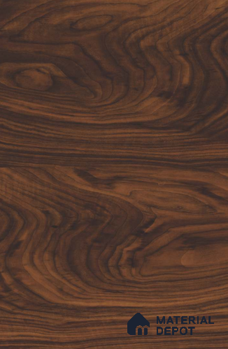 TR 9334 Smoke Walnut Crotch 8 ft x 4 ft Matt Finish PVC Woodero Series Veneer - 1.5 mm