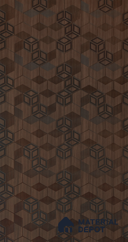 Brown Patterned Look Charcoal Decorative Wall Panel PN 00370 E 8 ft x 2 ft - 4 mm | Suitable for Feature Wall, TV Unit & Living Room | Width is Subjected to 5% Variation