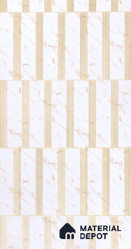 White Patterned Look Charcoal Decorative Wall Panel 8 ft x 2 ft - 4 mm | Ideal for Living Room, TV Unit, Bedroom, Feature Wall, Office | PN 00368 A - Pattern 1 | Width is Subjected to 5% Variation