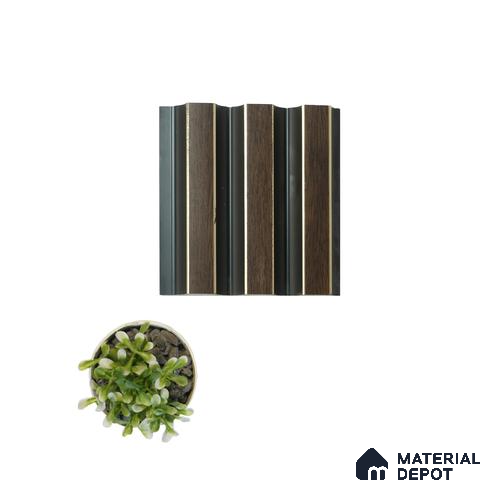 Brown Wooden Louver PN 04621 9.5 ft x 4.7 inch Charcoal Panel - 12 mm | Suitable for Feature Wall, TV Unit & Living Room | Width is Subjected to 5% Variation