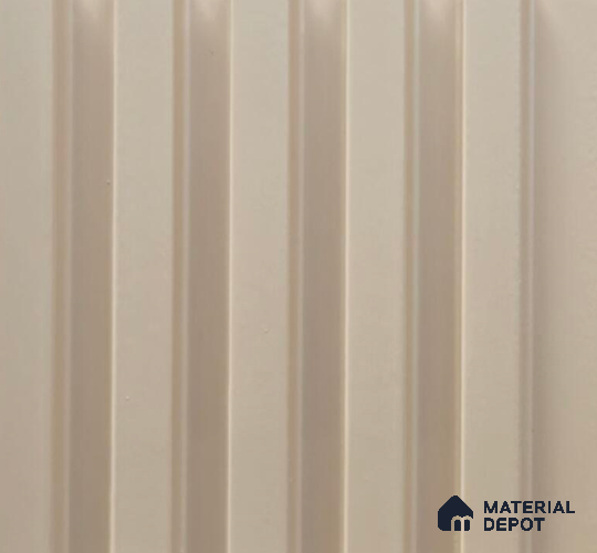 Cream Plain Colour Louver PN 06237 9.5 ft x 4.7 inch Charcoal Panel - 12 mm | Suitable for Feature Wall, TV Unit & Living Room | Width is Subjected to 5% Variation