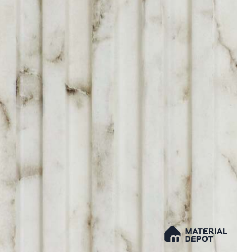 White Marble Louver PN 00806 9.5 ft x 4.9 inch Charcoal Panel - 12 mm | Suitable for Feature Wall, TV Unit & Living Room | Width is Subjected to 5% Variation