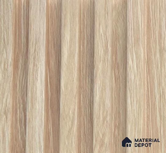 Brown Wooden Louver PN 06273 9.5 ft x 4.7 inch Charcoal Panel - 12 mm | Suitable for Feature Wall, TV Unit & Living Room | Width is Subjected to 5% Variation