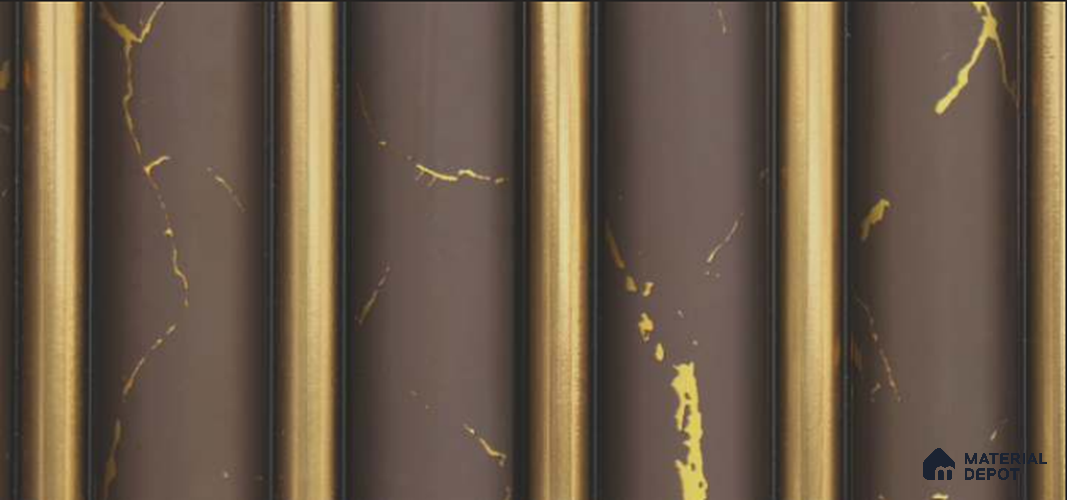 Purple Marble Louver PN 06166 9.5 ft x 7.8 inch Charcoal Panel - 12 mm | Suitable for Feature Wall, TV Unit & Living Room | Width is Subjected to 5% Variation