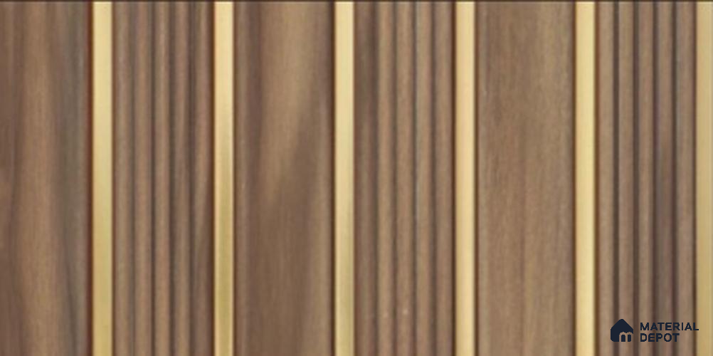 Brown Wooden Look Charcoal Louver/Panel 8 ft x 4.7 inch - 12 mm | Ideal for Living Room, TV Unit, Bedroom, Feature Wall, Office | PN 06296 | Width is Subjected to 5% Variation
