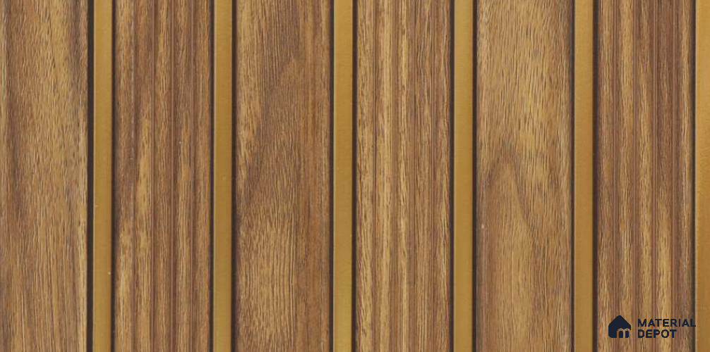 Brown Wooden Louver PN 06300 9.5 ft x 9.4 inch Charcoal Panel - 12 mm | Suitable for Feature Wall, TV Unit & Living Room | Width is Subjected to 5% Variation