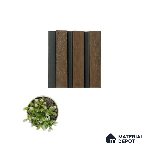 Brown Wooden Louver PN 00817 9.5 ft x 4.7 inch Charcoal Panel - 12 mm | Suitable for Feature Wall, TV Unit & Living Room | Width is Subjected to 5% Variation