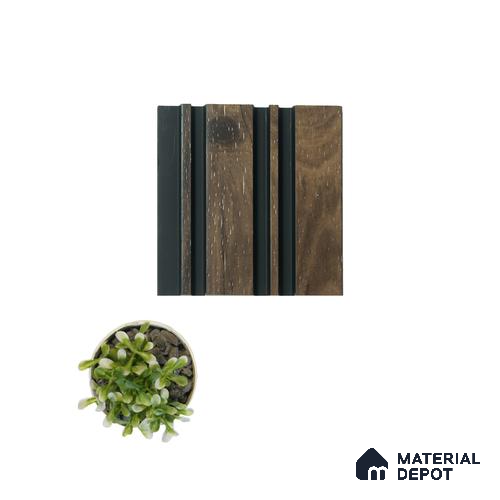 Brown Wooden Louver PN 00826 9.5 ft x 4.7 inch Charcoal Panel - 12 mm | Suitable for Feature Wall, TV Unit & Living Room | Width is Subjected to 5% Variation