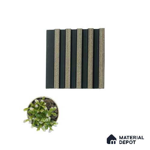 Grey Wooden Louver PN 00828 9.5 ft x 4.7 inch Charcoal Panel - 12 mm | Suitable for Feature Wall, TV Unit & Living Room | Width is Subjected to 5% Variation