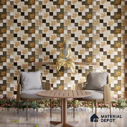 Elevation Wall Tile TL 00068 B Cocoa Brown 2 ft x 1 ft Punch Matte Finish Vitrified Tile - 9 mm | Ideal For Modern Facades, Outdoor Cladding, Feature Wall | Please Expect a Slight Variation of Pattern