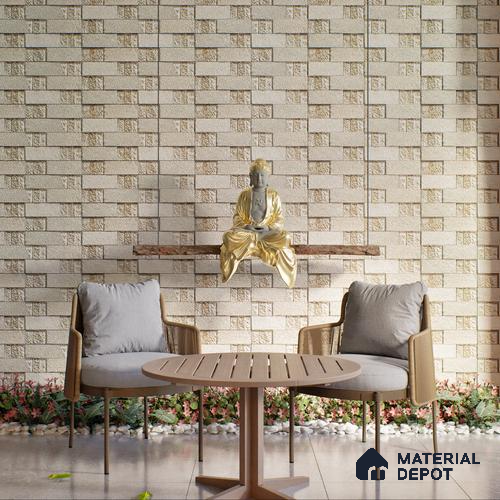 Elevation Wall Tile TL 00072 A Beige 2 ft x 1 ft Punch Matte Finish Vitrified Tile - 9 mm | Ideal For Modern Facades, Outdoor Cladding, Feature Wall