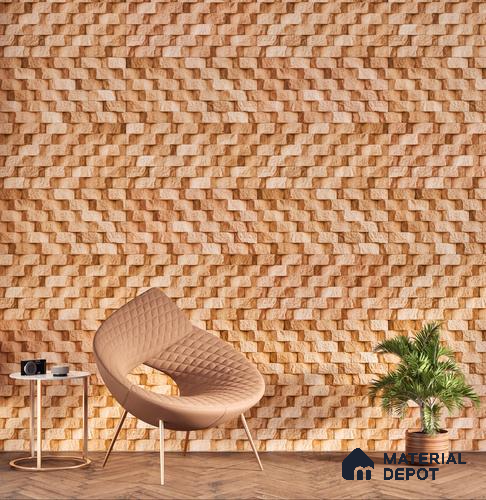 Elevation Wall Tile TL 00080 A Cocoa Brown 2 ft x 1 ft Punch Matte Finish Vitrified Tile - 9 mm | Ideal For Modern Facades, Outdoor Cladding, Feature Wall