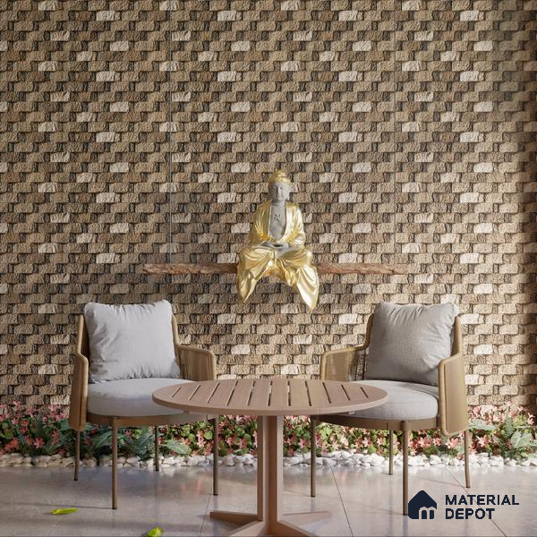 Elevation Wall Tile TL 00080 B Fossil Grey 2 ft x 1 ft Punch Matte Finish Vitrified Tile - 9 mm | Ideal For Modern Facades, Outdoor Cladding, Feature Wall