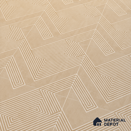 Parking Floor Tile TL 03391 A Engrave Beige 16 x 16 inch Anti Slip Matte Finish Heavy Duty Vitrified Tile - 12 mm | Suitable For Garage, Driveway, Terrace | Pattern Alignment May Vary | 2-3 mm Spacer is Mandatory