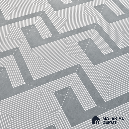 Parking Floor Tile TL 03391 F Engrave Grey 16 x 16 inch Anti Slip Matte Finish Heavy Duty Vitrified Tile - 12 mm | Suitable For Garage, Driveway, Terrace | Pattern Alignment May Vary | 2-3 mm Spacer is Mandatory