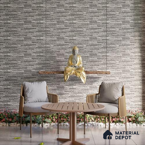 Elevation Wall Tile TL 00073 A Grey 2 ft x 1 ft Punch Matte Finish Vitrified Tile - 9 mm | Ideal For Modern Facades, Outdoor Cladding, Feature Wall